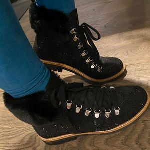 INC International Concepts Pravale 3 Embellished Short Lace-Up Boot NEVER WORN